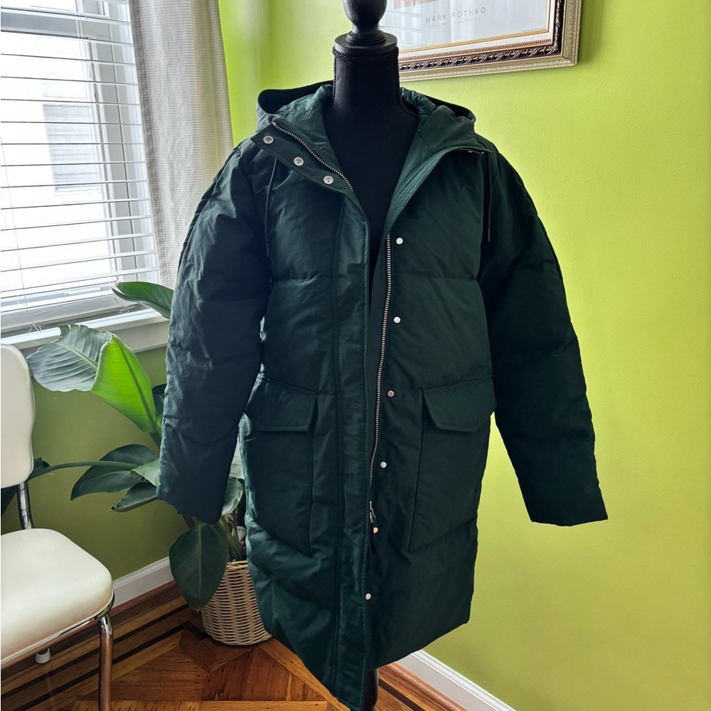NWOT Everlane Deep Green Coat